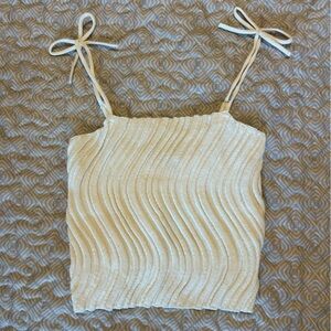 Wild Fable Cream Ribbed Tank Top